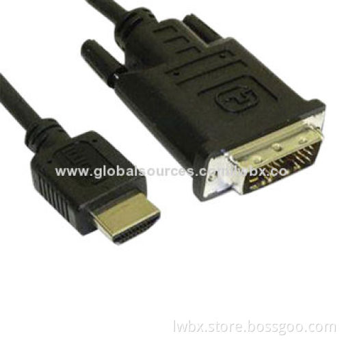 19-pin HDMI Male to 18 + 1 DVI Male + 2 Core Cables with Length of 1 to 3m, 5Gbps Transmission Rate